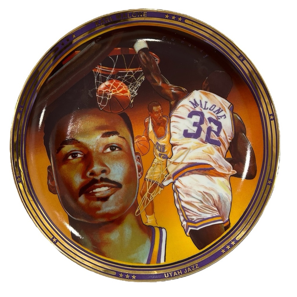 Karl Malone Utah Jazz 1991 Sports Impression NBA Basketball Collector 10" Plate